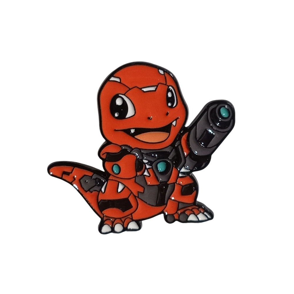 Nintendo Pokemon Mecha Charmander Crossover Character Enamel Pin